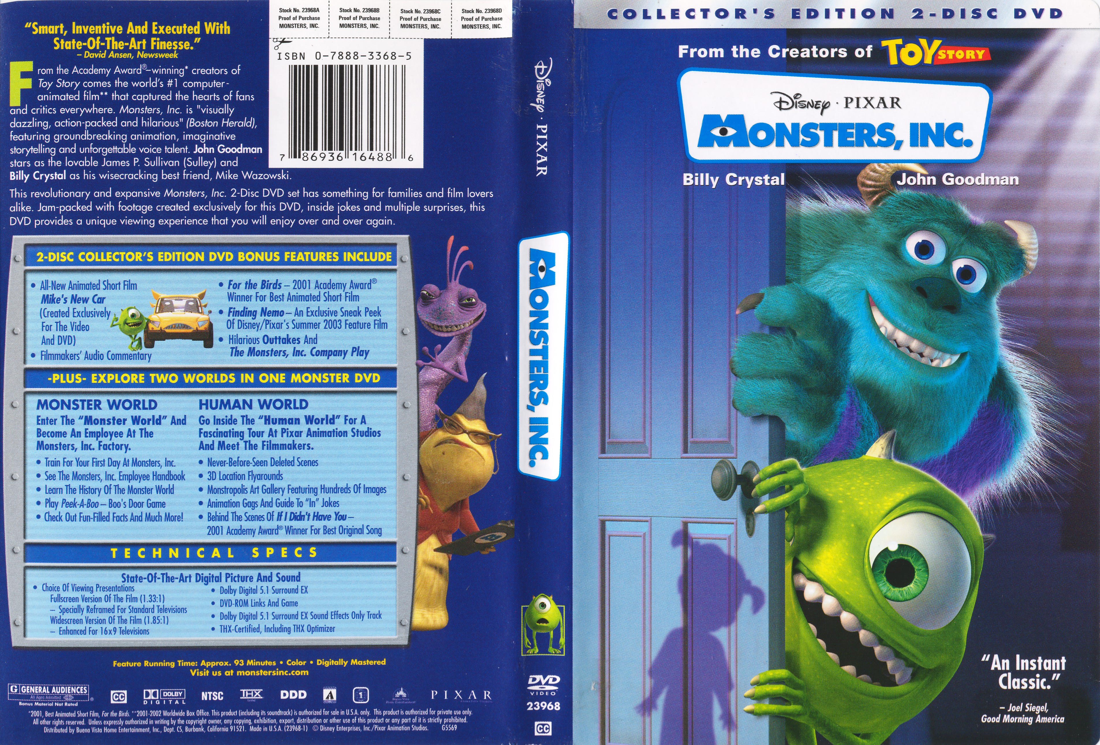 Monsters, Inc. Blu-ray